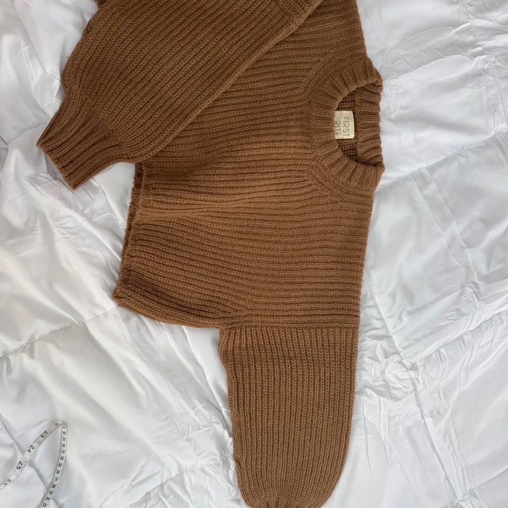 First Rite Women's Crop Crew Neck Sweater - Picture 3 of 4